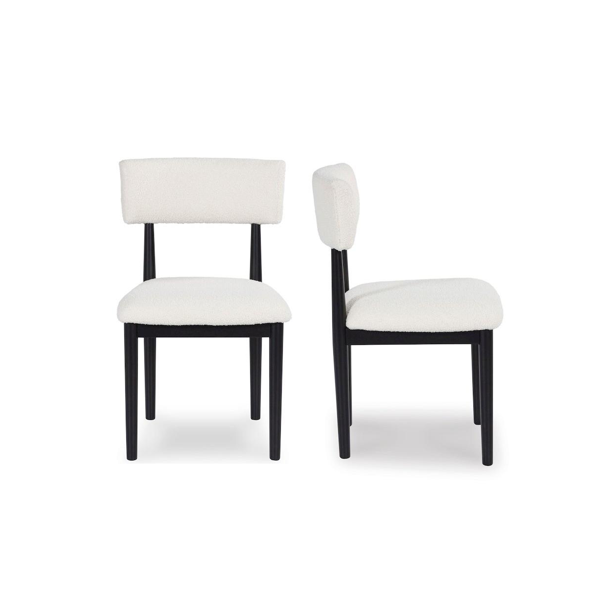 Roundhill Furniture Ellis Boucle Upholstered Dining Chairs - Black