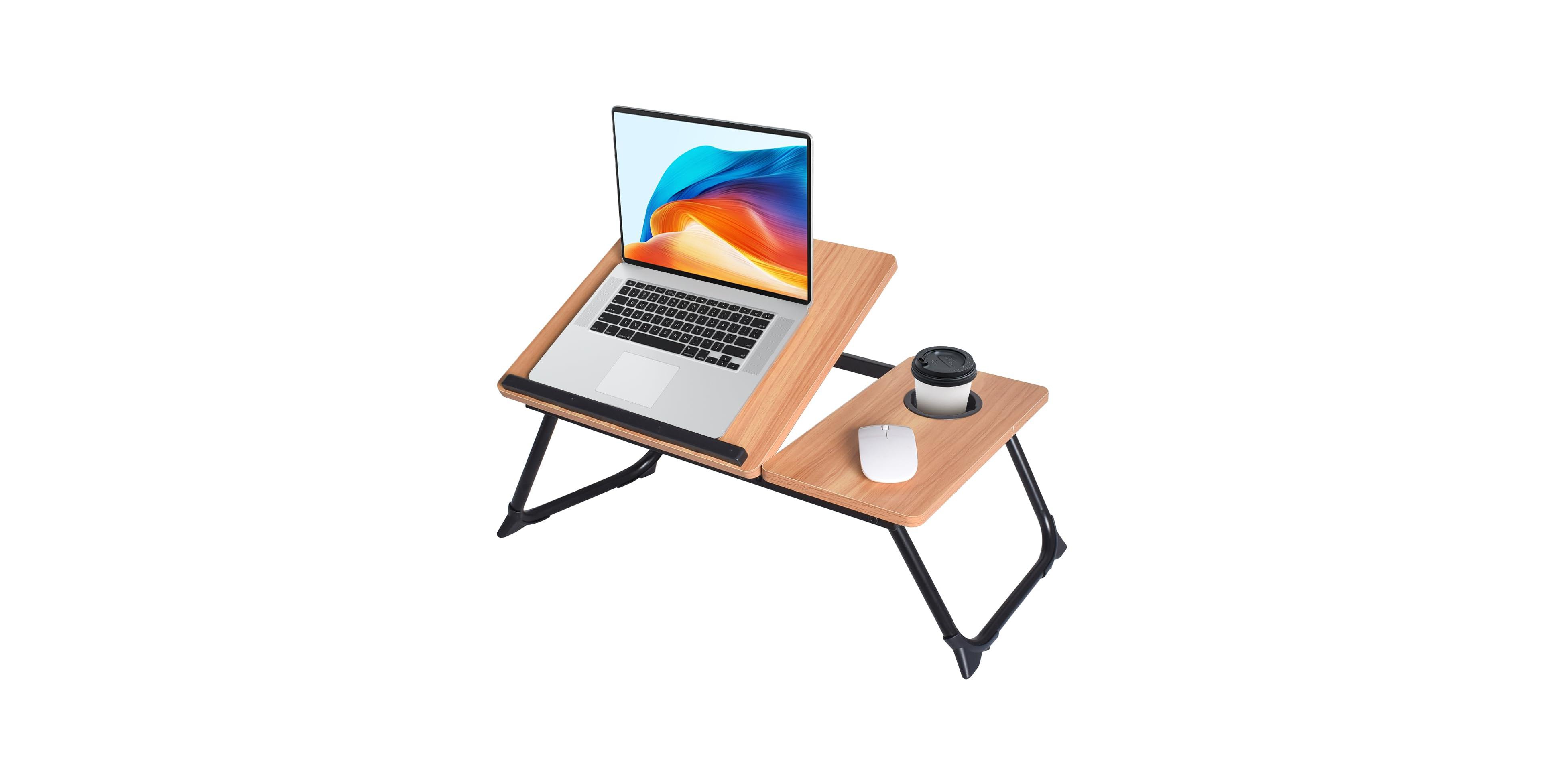 Gnuadz Adjustable Lap Desk Foldable Laptop Stand Wood