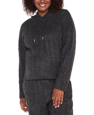 Women's Motherhood Long Sleeve Cable Knit Sweater Hoodie