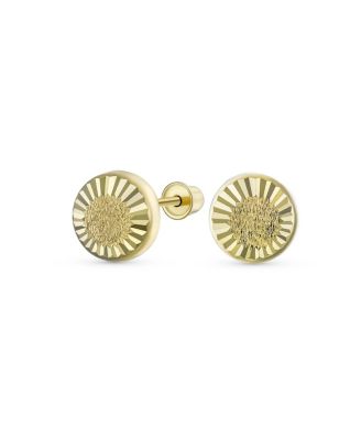 5MM Starburst Dome Stud Earrings in 10K Yellow Gold