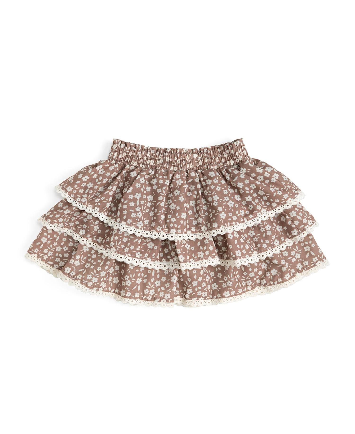 Baby Girls Mocha Floral Skort