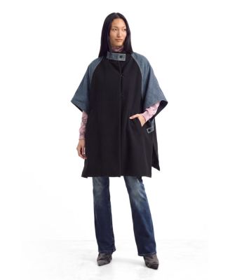 Women's Combined denim poncho