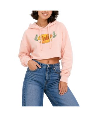 Women's Juniors' Luke's Coffee Cup Cropped Graphic Hoodie
