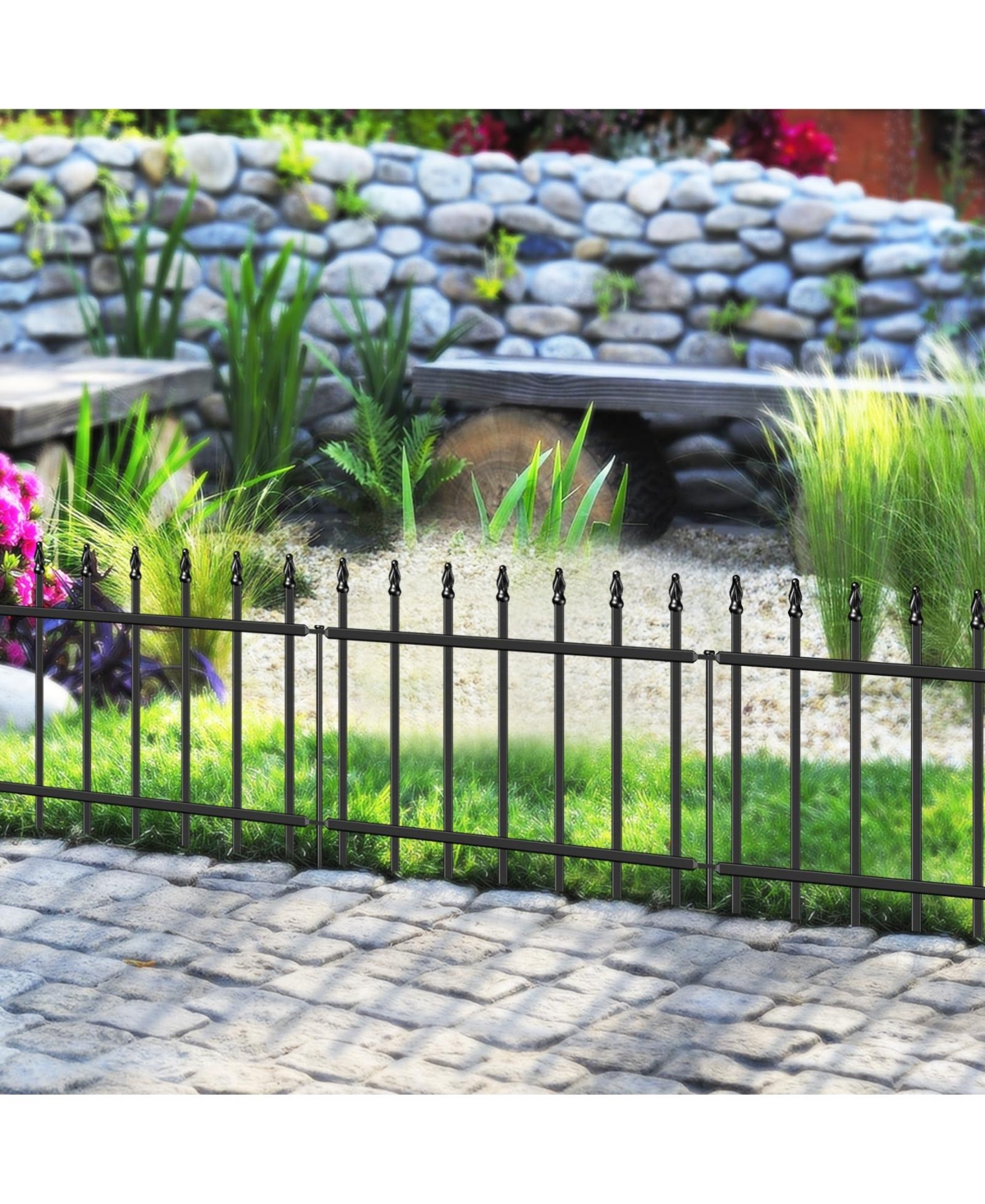 Aofar Decorative Metal Garden Fence 18IN X 20FT Small Border With Stakes