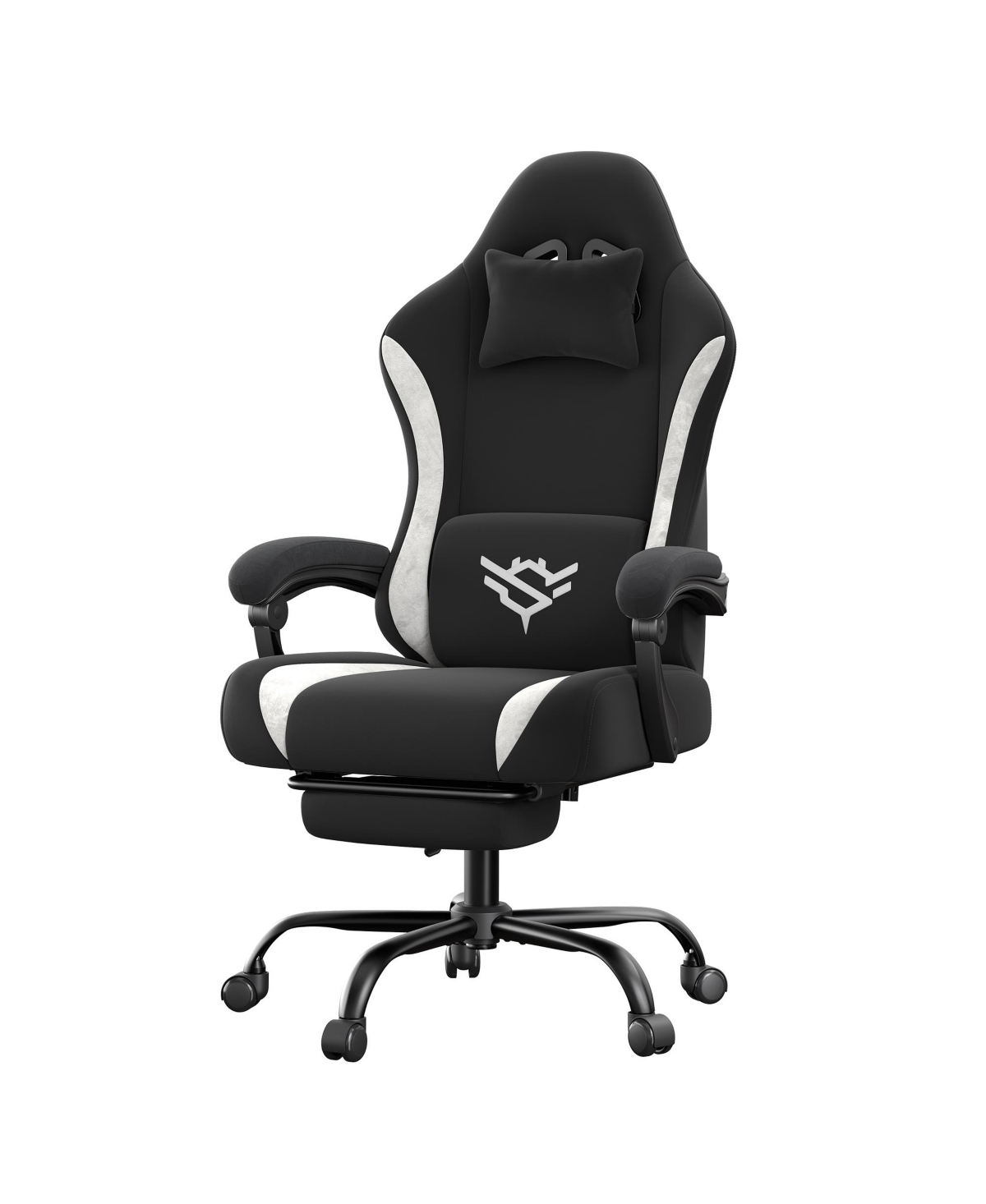 SongmicsHome Gaming Chair Ergonomic Suede Fabric Reclining Chair with Footrest 27.6 x 27.6 x (47.2-51.2) inches