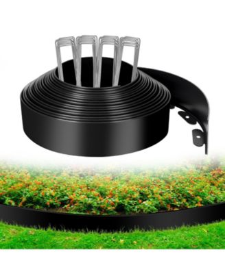 3IN X 60FT Flexible No Dig Plastic Landscape Edging With 60 Stakes
