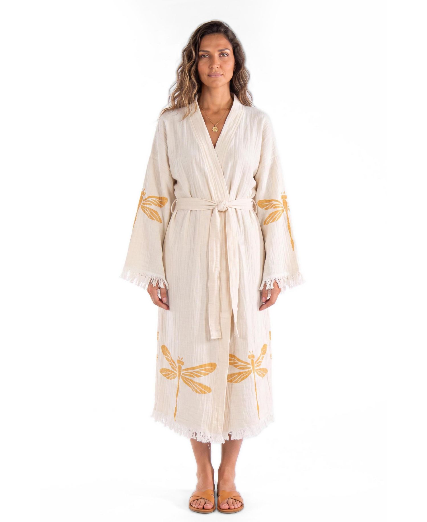 Women's Livia Cotton Handmade V-Neck Robe