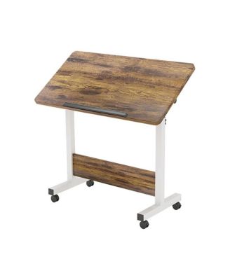 Adjustable Height Standing Desk with Wheels, Collapsible Desktop, Mobile Computer Table for Home Office Spaces Desk