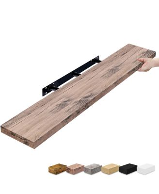 1-Piece 47 Inch Wall Mounted Floating Shelves - for Bedroom, Kitchen, Living Room, Bathroom Shelves, Farmhouse Home Decor