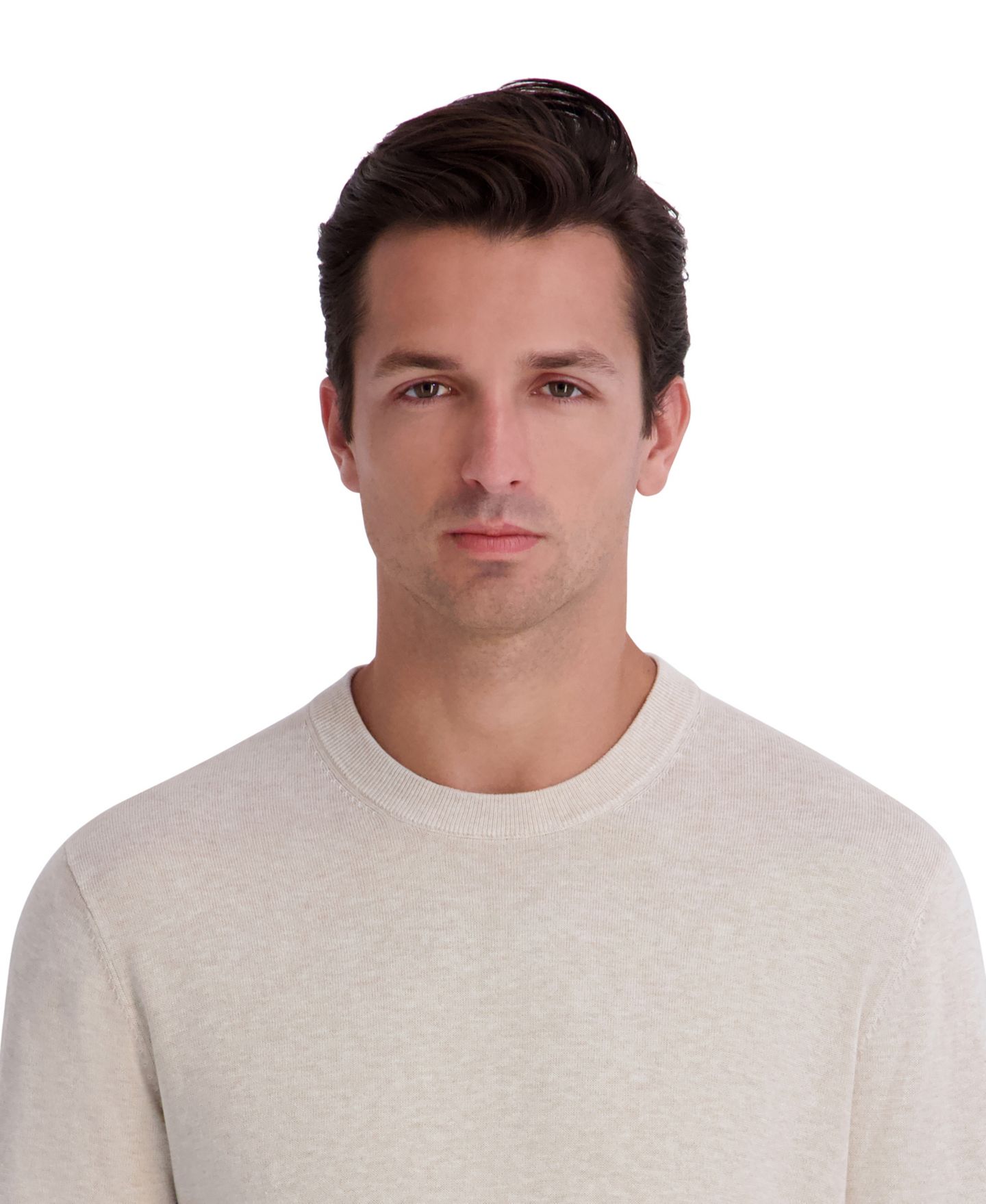 Мужской свитер KARL LAGERFELD PARIS Fine Gauge Blend Crewneck Long-Sleeve Sweater, цвет: Овсяный — фото 4
