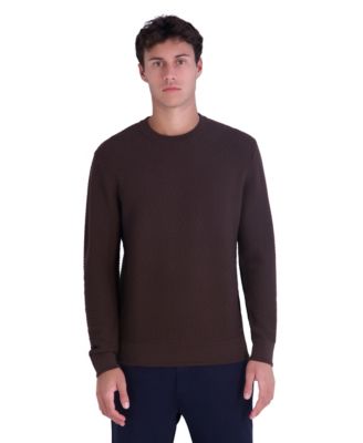 Men's Textured Crewneck Modern-Fit Sweater