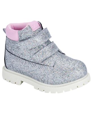 Toddler Girls' Cass Round-Toe Glittery Lug-Sole Boots