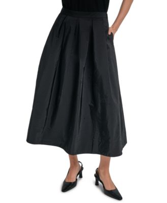 Petite Ball Pleated Midi A-Line Skirt
