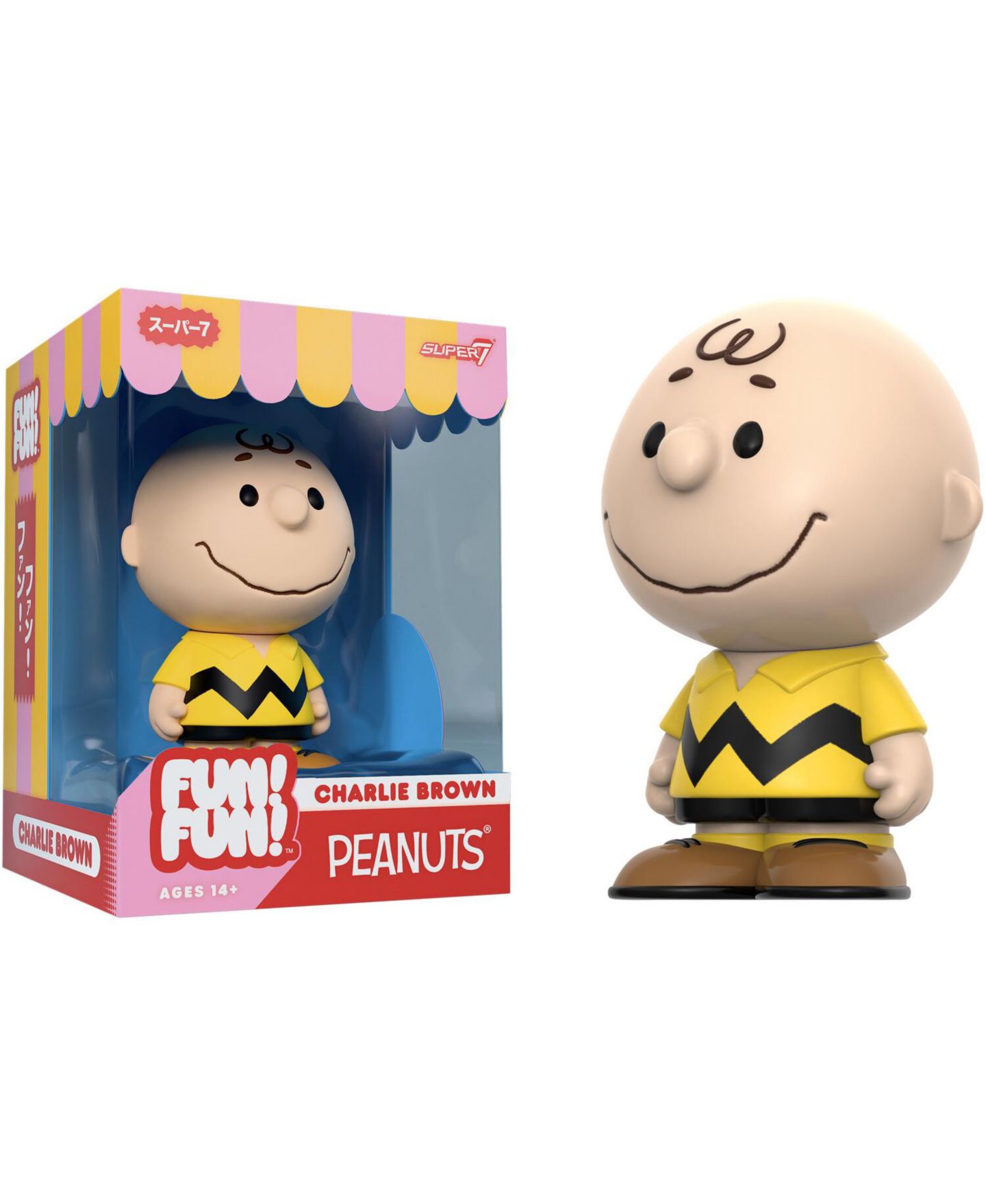 Детская фигурка Super7 Peanuts Charlie Brown Fun! Fun! 5.3" Action Figure, 14+ Years, цвет: Open Miscellaneous — фото 1