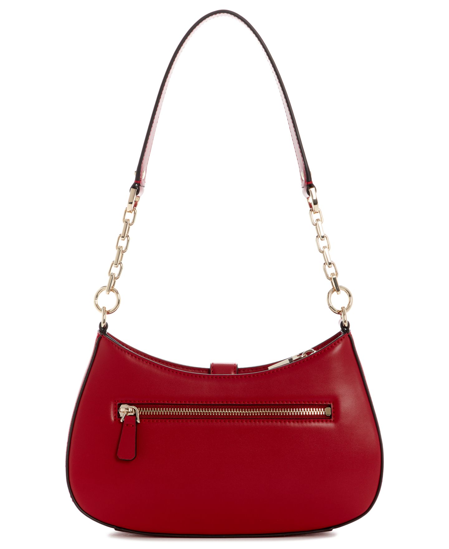 Женская сумка GUESS Carrie Small Chain Shoulder Handbag, цвет: Тёмный вишнёвый — фото 2