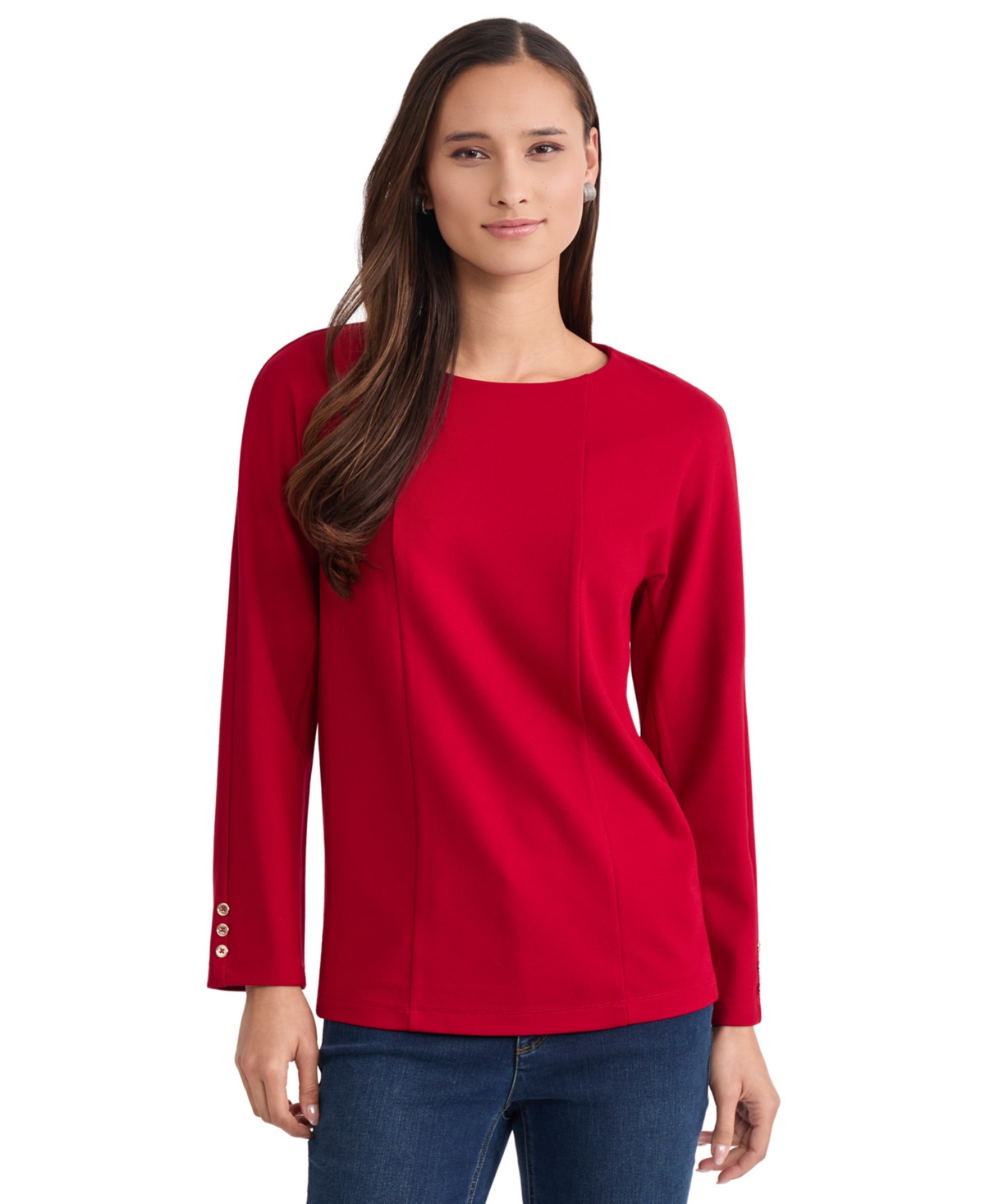 Jones New York Women's Serenity Boat Neck Dolman Sleeve Blouse