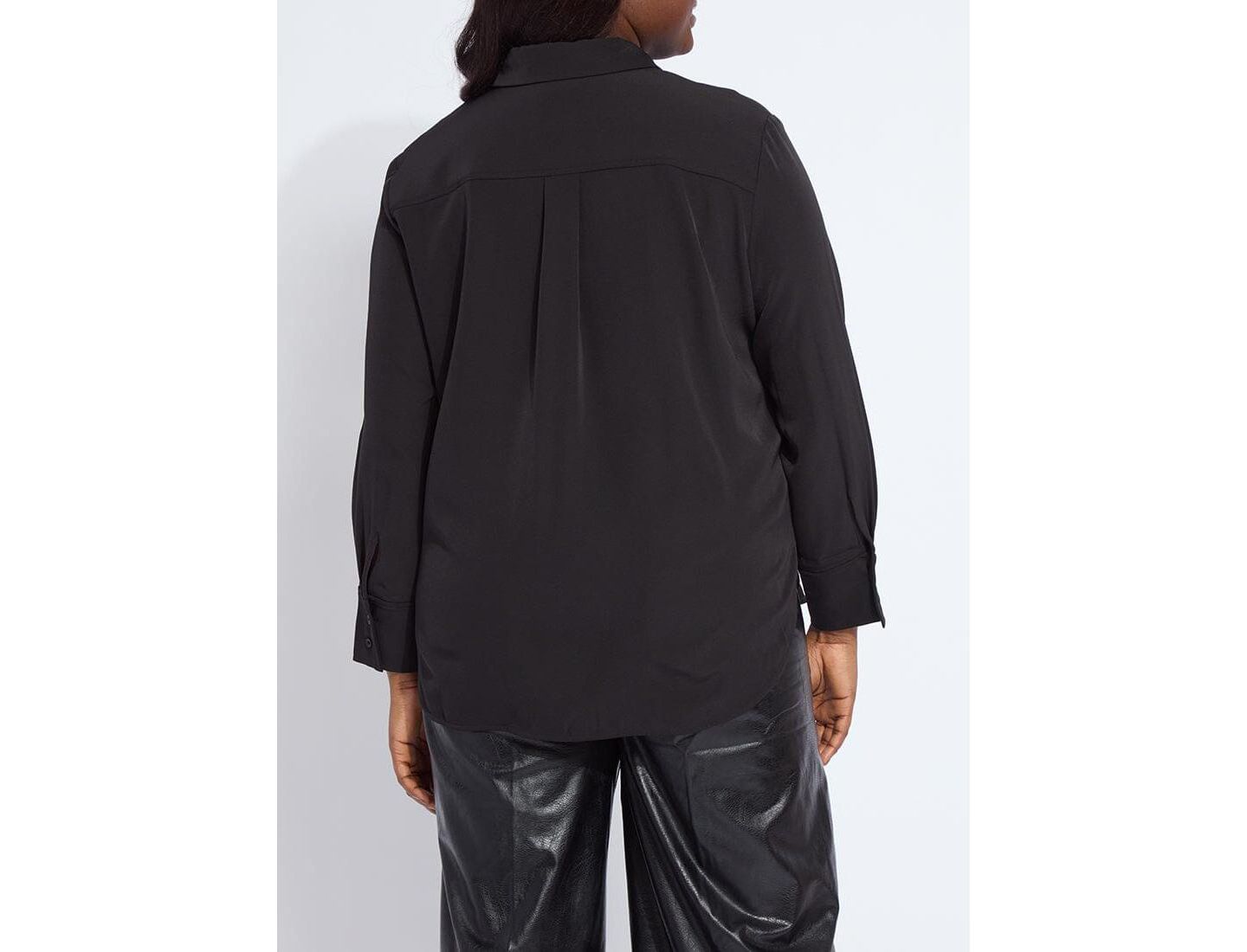 Женская блузка LYSSE Plus Size Lizeth Embellished Tuxedo, цвет: Чёрный — фото 5