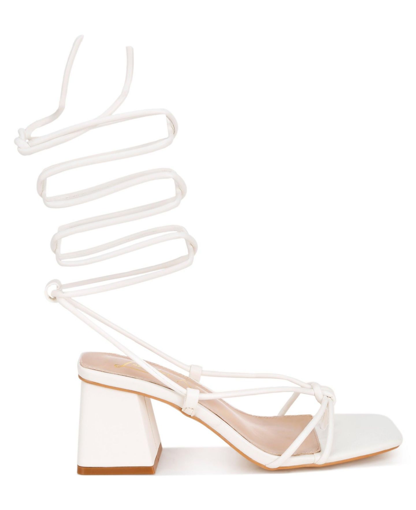 Женские туфли London Rag Porsiah Strappy Tie Up Block Heels, цвет: Белый гладкий — фото 2