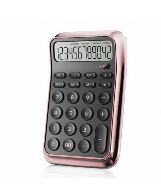 12 Digit HD Display Desktop Calculator Auto Shut Off Metallic Surface