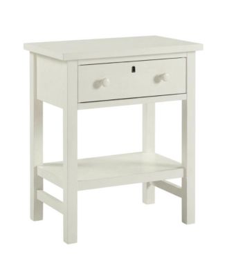 Antique Nightstand with 1 Drawer and Casual Distressed Finish