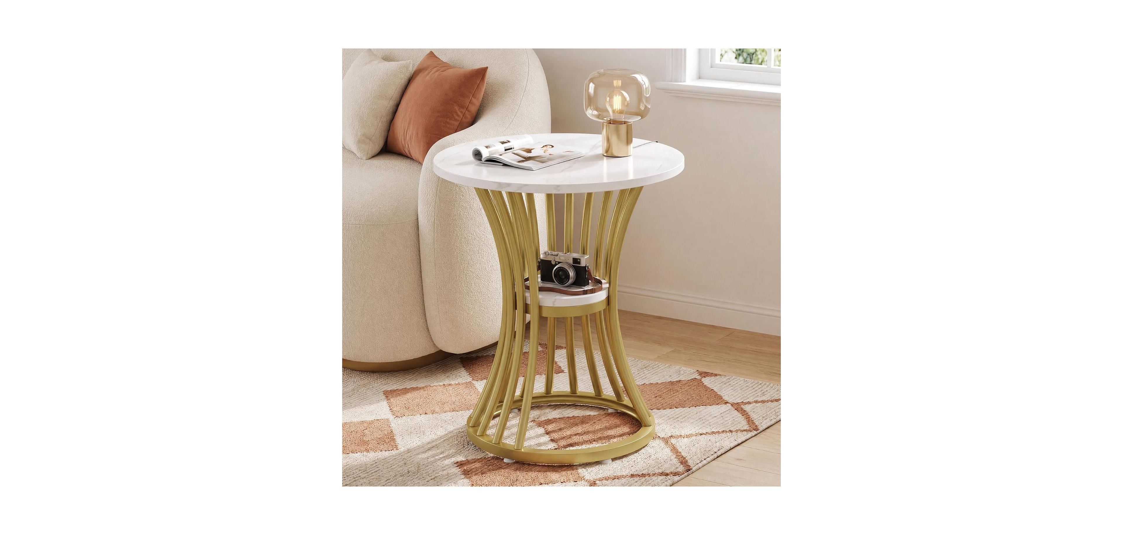 Tribesigns FarmhouseSide Table,Wooden End Table with Drawer