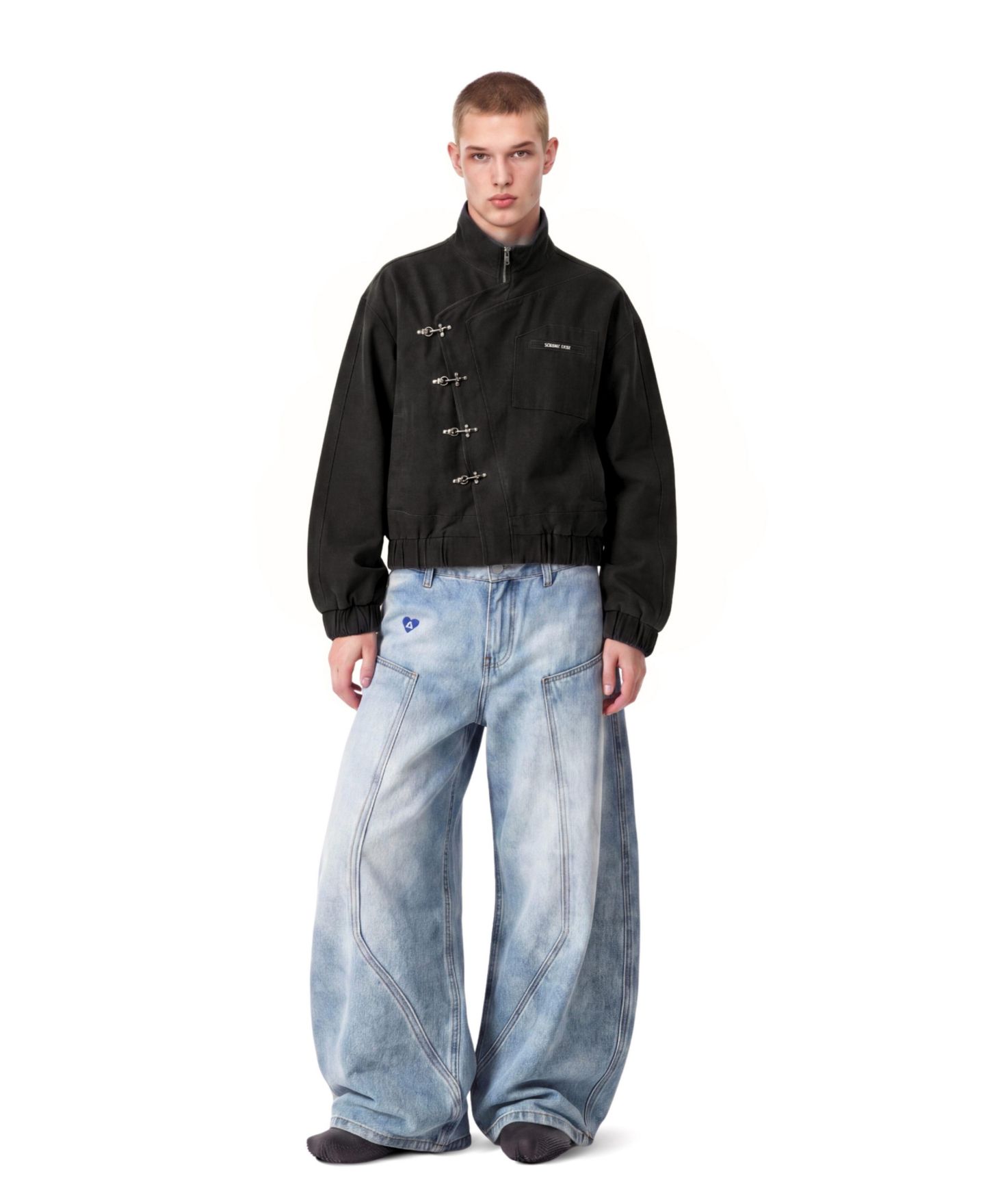 Мужские джинсы AELFRIC EDEN Seam Panel Baggy Barrel, цвет: Синий — фото 3