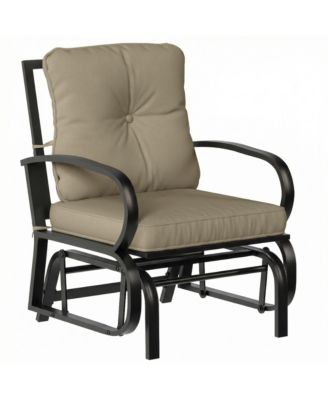 Outdoor Glider Chair, Patio Glider with Cushions, Steel Frame