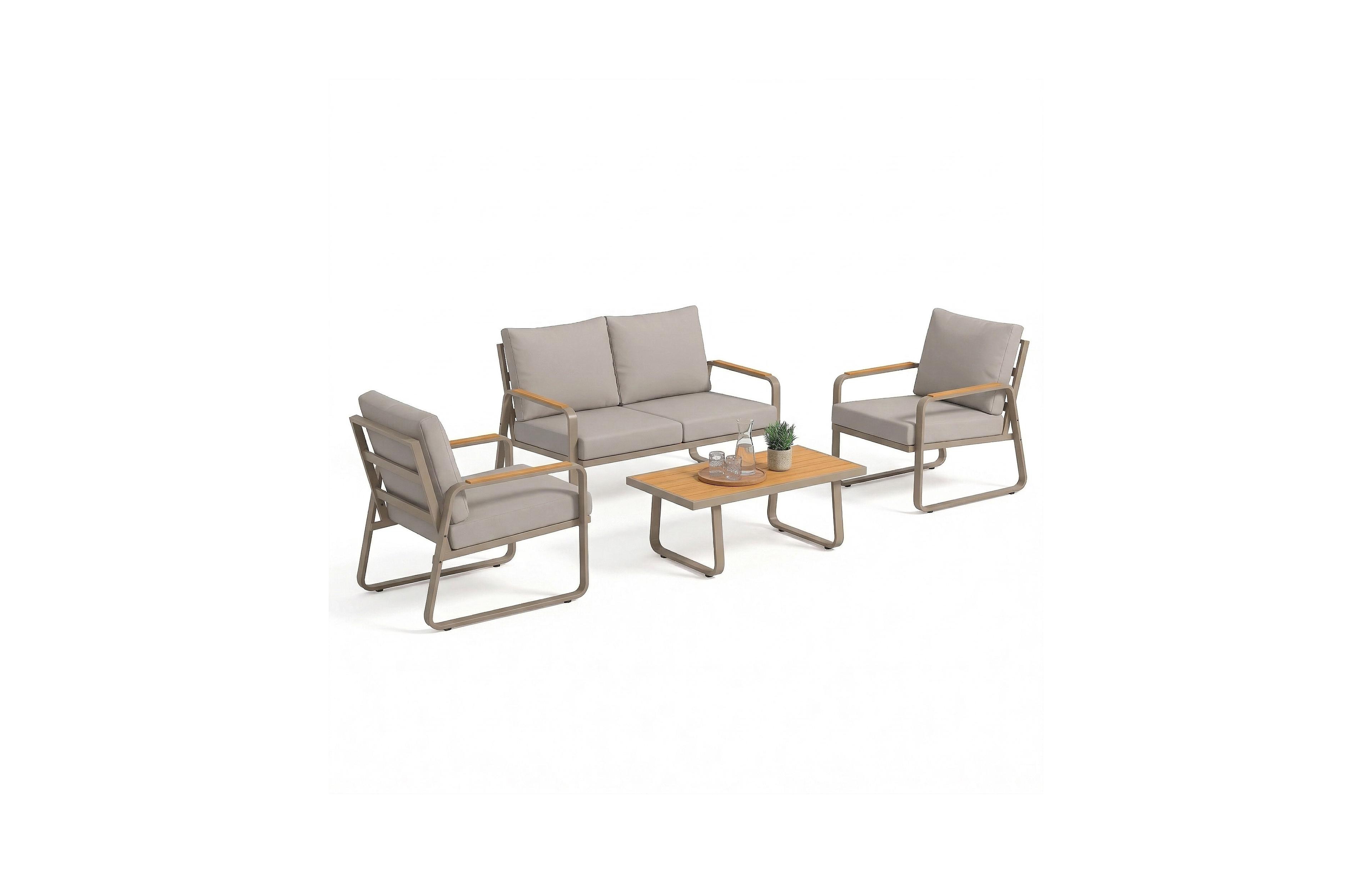 Outsunny 4 Piece Patio Furniture Set, Outdoor Sofa Set