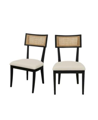 Transitional Upholstered Side Chairs Set of 2 with Cushioned Seats