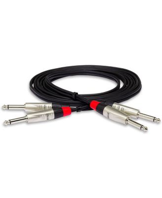 Pro Stereo Interconnect Dual REAN 1/4" Male to 1/4" Male TS Cable, 20 ft.