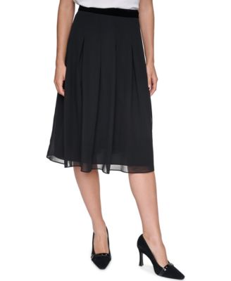 Women's Pleated High-Waisted Midi Skirt