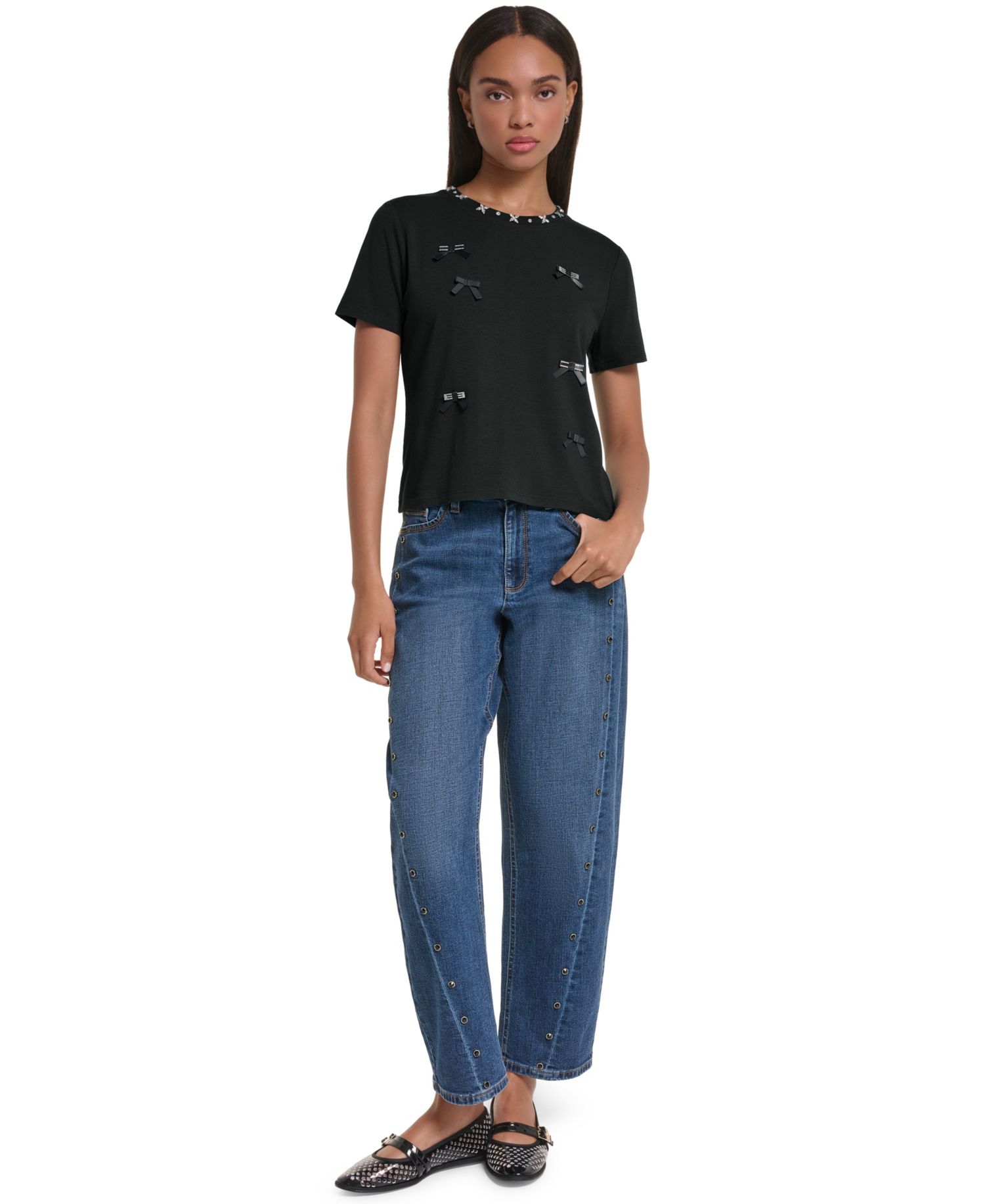 Women's Front Bow Crewneck T-Shirt