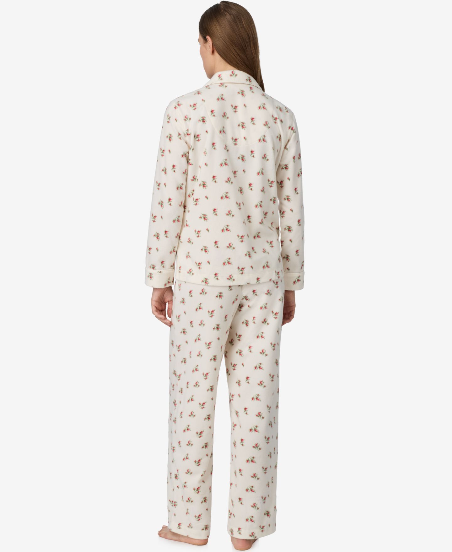 Пижамный комплект, флис, 2 предмета — Lauren Ralph Lauren, цвет: Кремовый с принтом — фото 3