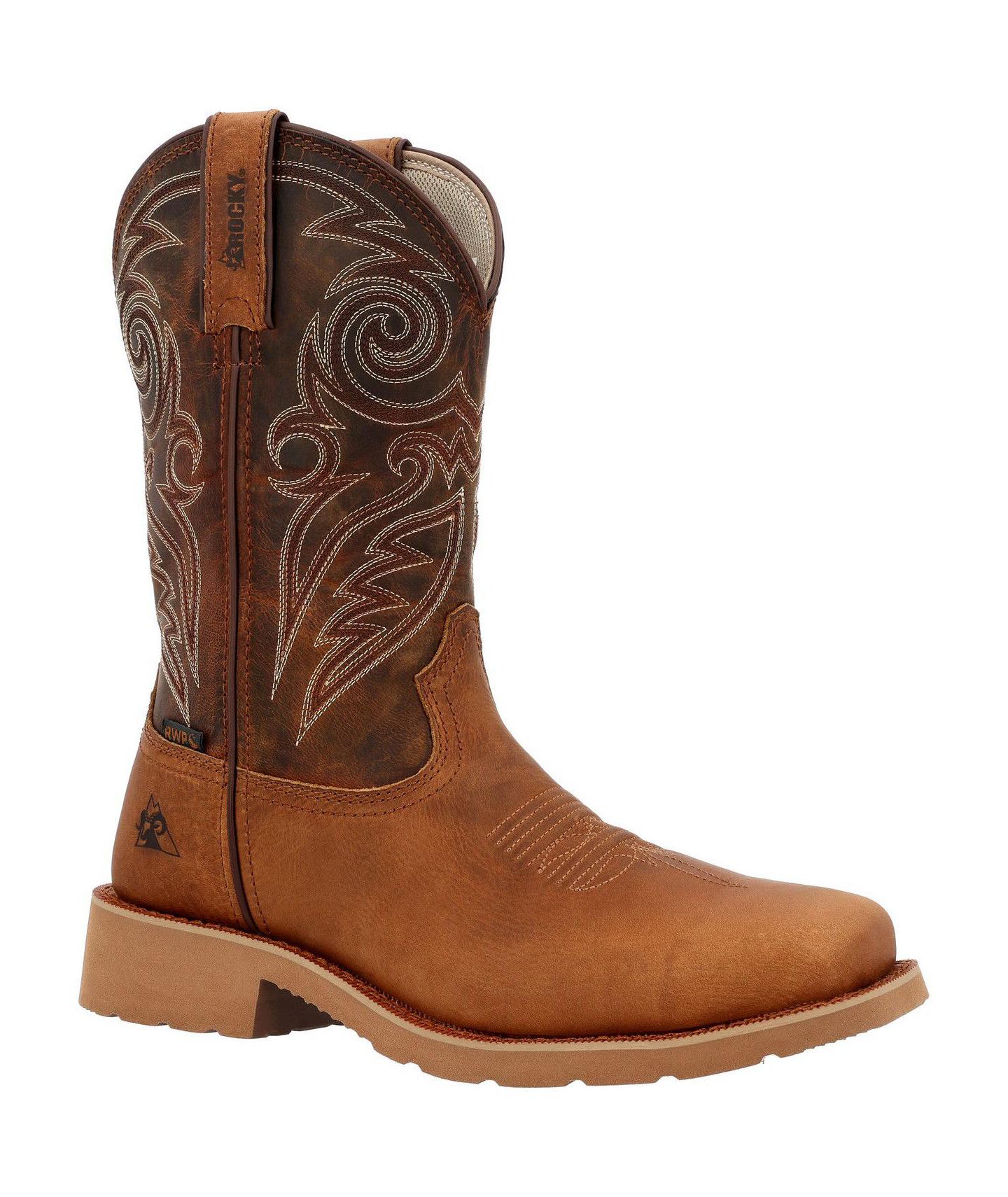 Мужские ботинки ROCKY MonoCrepe 12" Steel Toe Western Boot, цвет: Табачный — фото 13