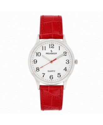 Women's 40mm Large Face Watch with Bold Arabic Numerals and  Leather Band