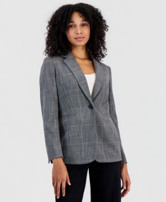 Women's Plaid-Stretch Blazer