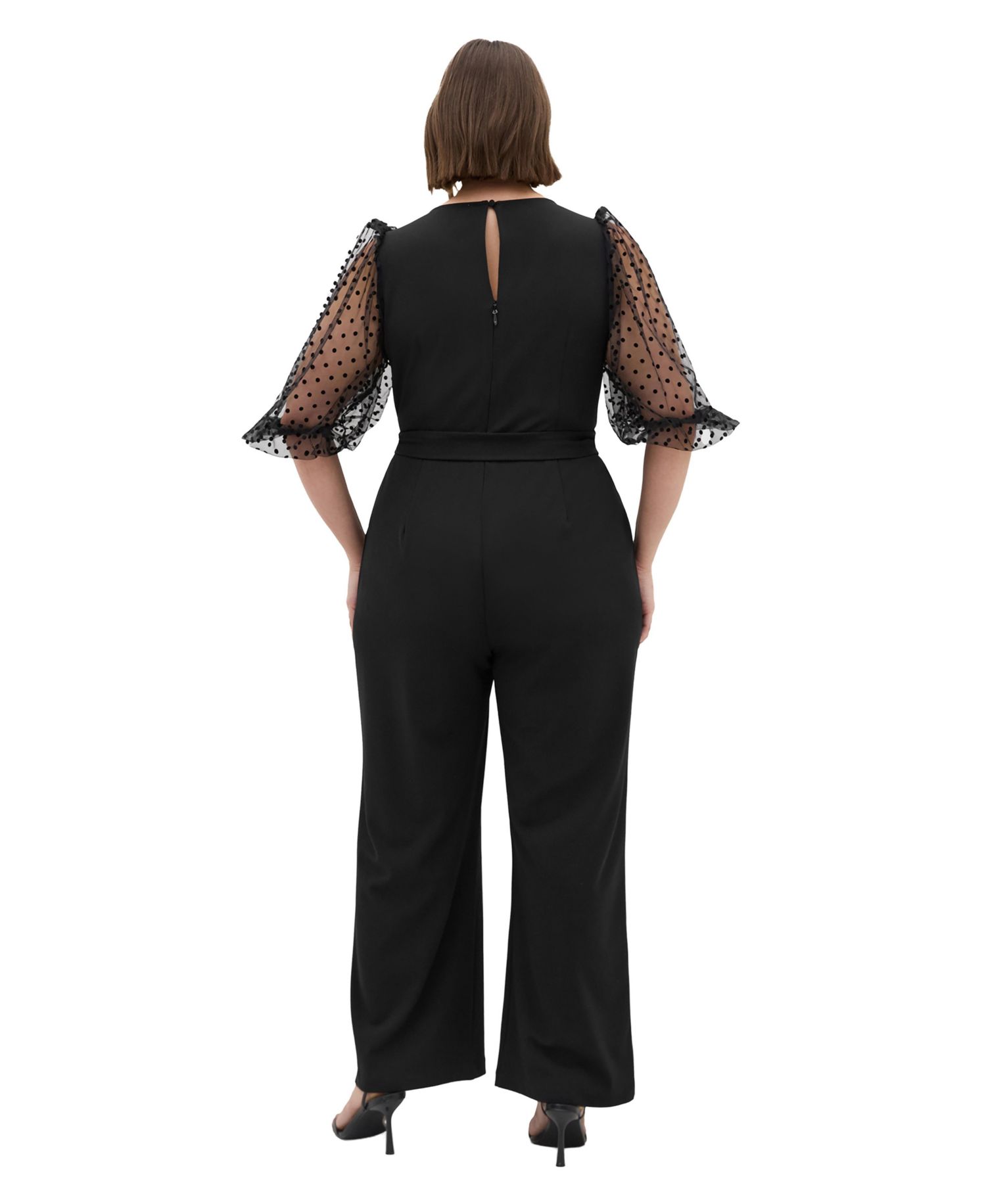 Women's Asher Spot Mesh Sleeve Jumpsuit