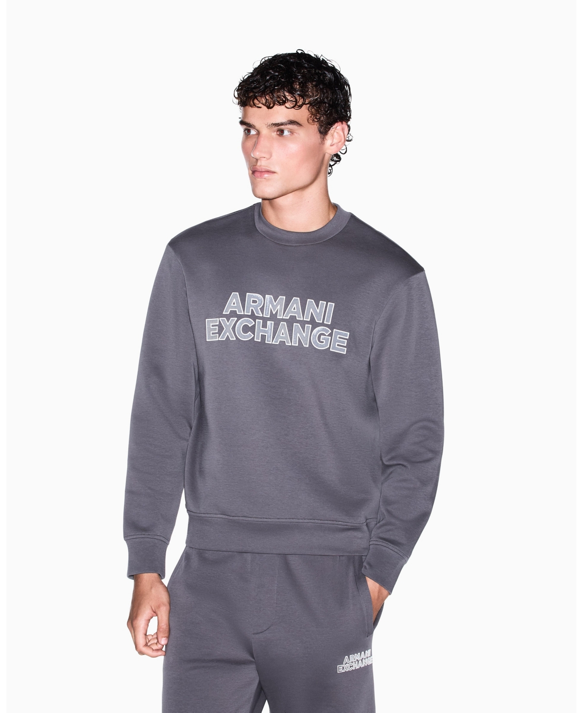 A|X Armani Exchange Men's Statement Logo Crewneck Sweatshirt