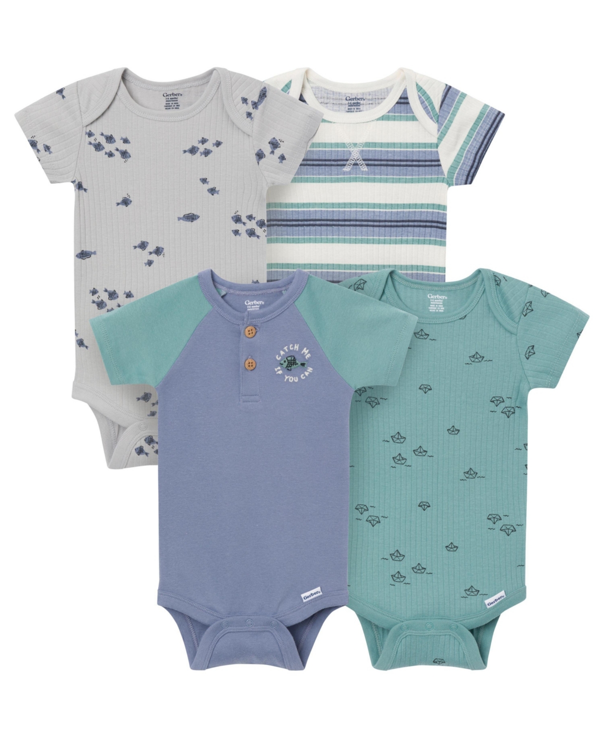 Gerber Baby Boy's 4-Pack Bodysuits