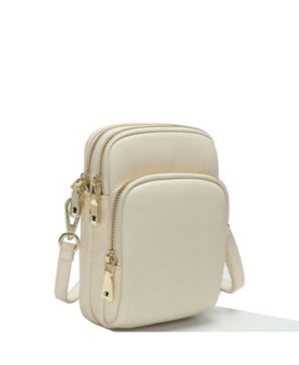 Pace Pebbled Leather Cell Phone Bag Mini Crossbody Purse with Multi Compartments