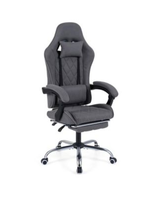 Height-Adjustable Gaming Chair with Padded Lumbar Support