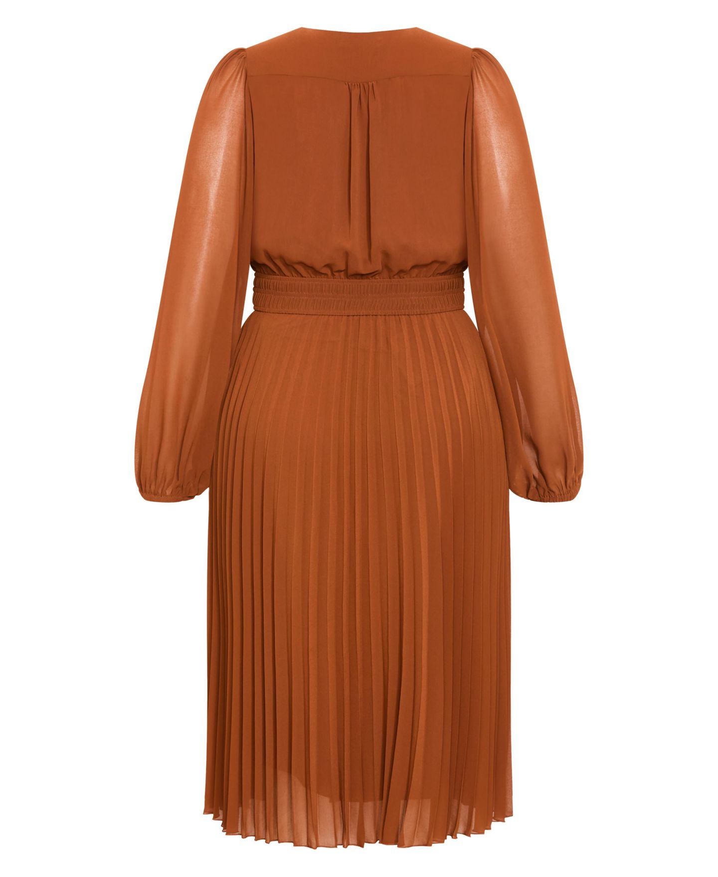 Женское платье CITY CHIC Finley Sheer Pleat, цвет: Имбирный — фото 5