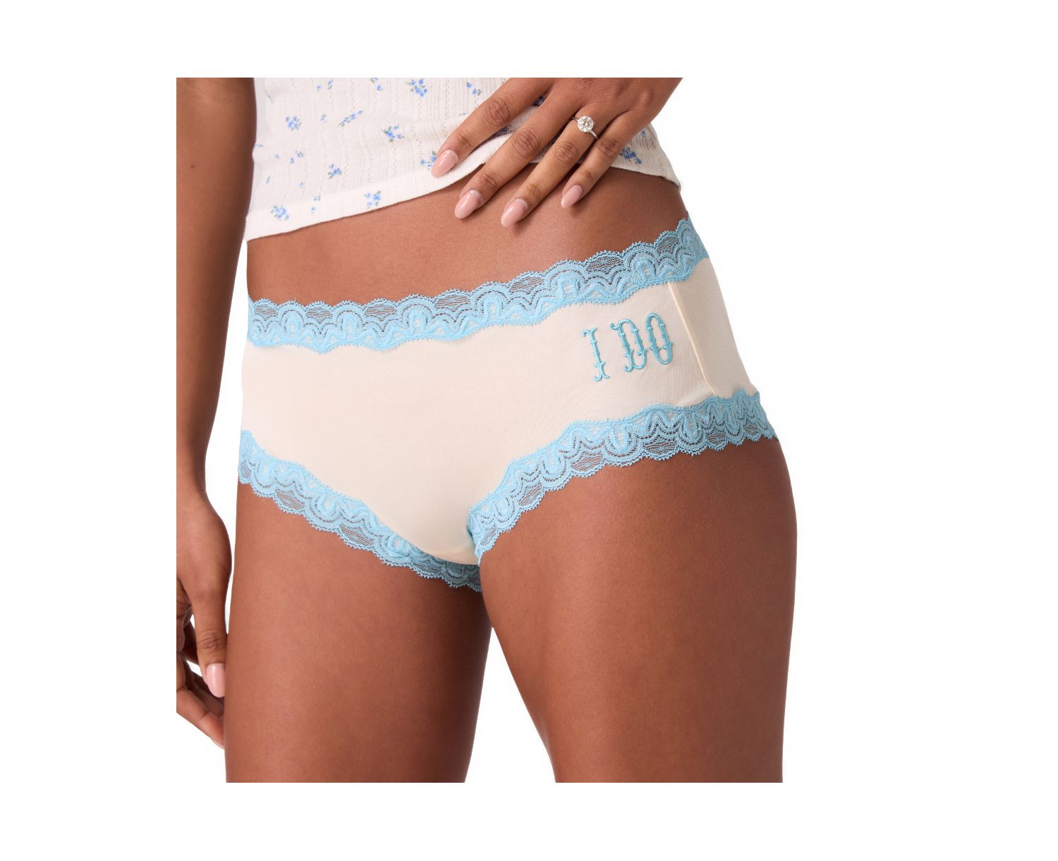 I Do Bridal Silk Scalloped Lace Trim Panty