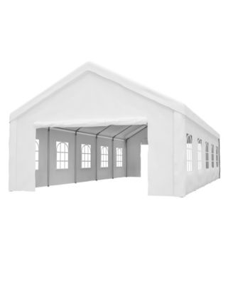 16x32 Feet Heavy Duty Carport, Metal Shelter with Removable Sidewalls for Outdoor Vehicle Storage