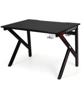 K-Shaped Gaming Desk with Cup Holder Headphone