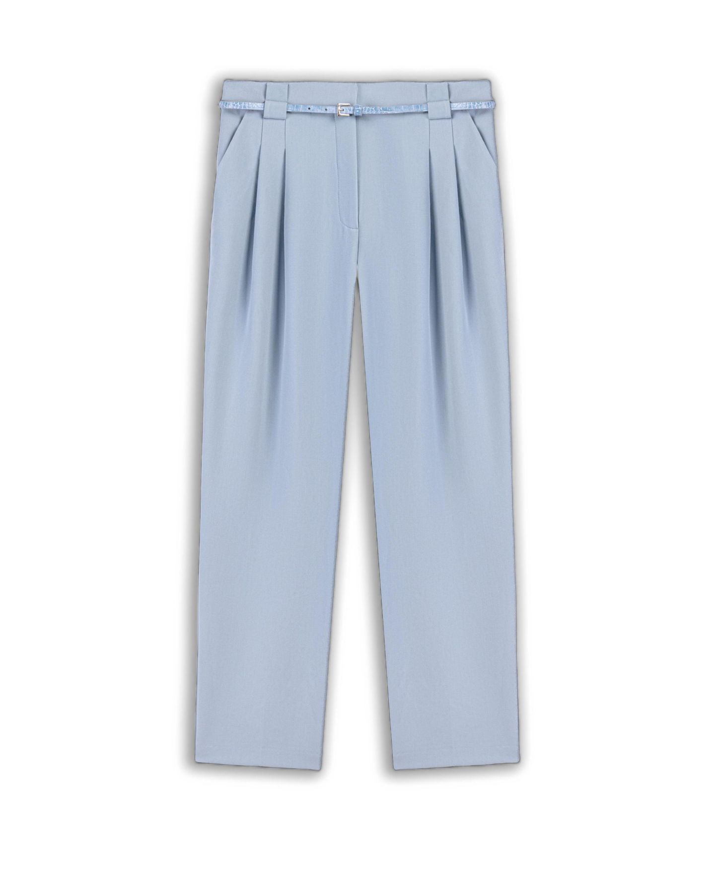 Женские брюки NOCTURNE Belt Detail Double Pleat, цвет: Ледяной синий — фото 3