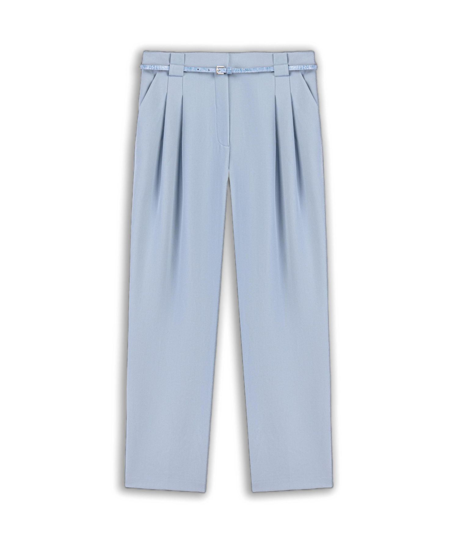 Women's Belt Detail Double Pleat Trousers