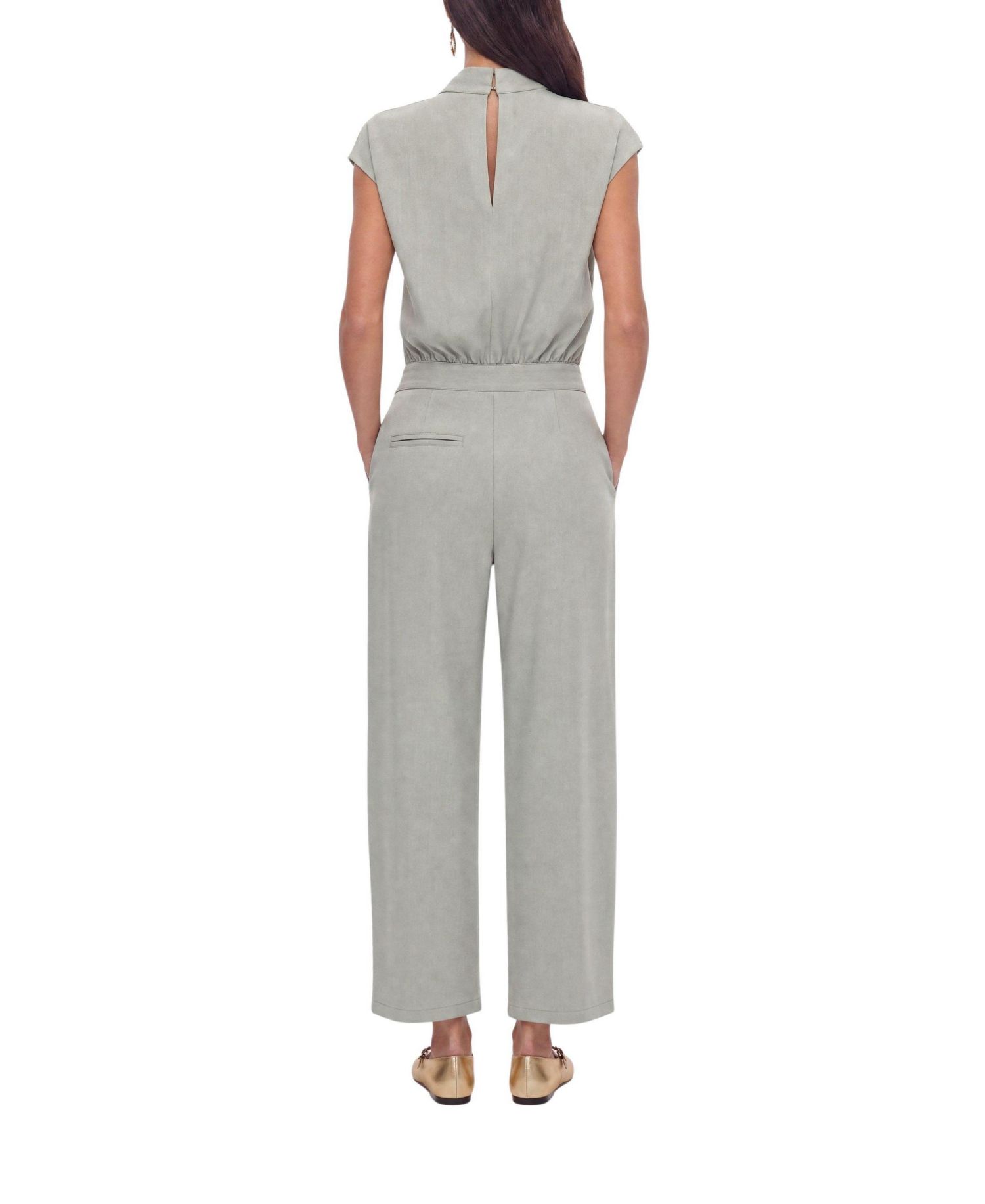 Women's Collared Sleeveless Bodysuit Blouse