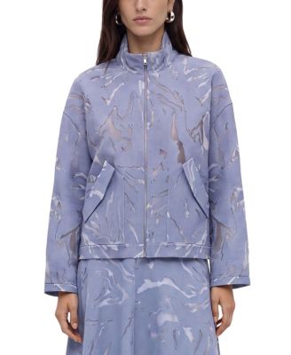 Women's Patterned Funnel Neck Zip Jacket