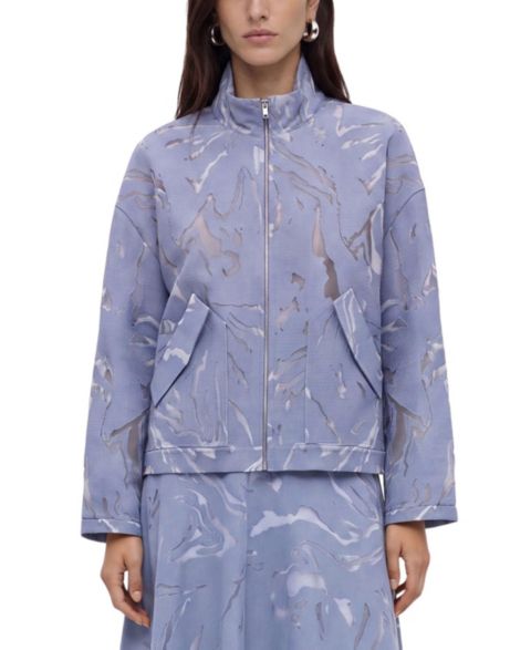 Женская куртка NOCTURNE Patterned Funnel Neck Zip, цвет: Синий
